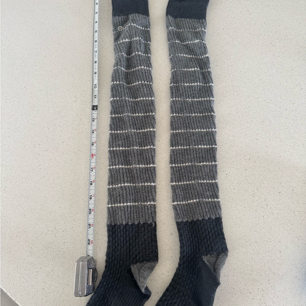 COPY - Lululemon Yoga Gray Striped Over the Knee Socks